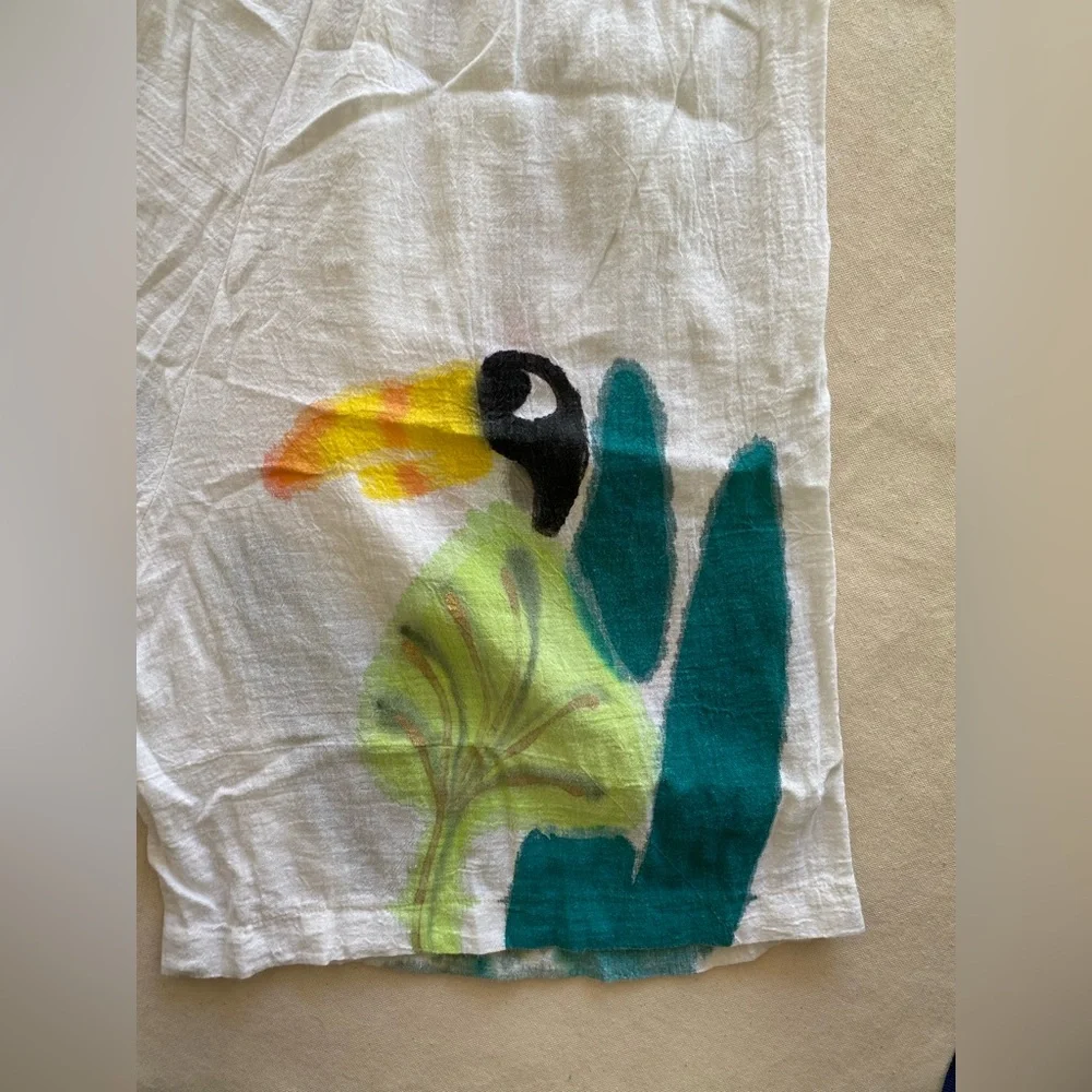 Valerie Lynn Designer Artwear White Shorts Animal Floral Painted Vintage 80s OS - Picture 6 of 8